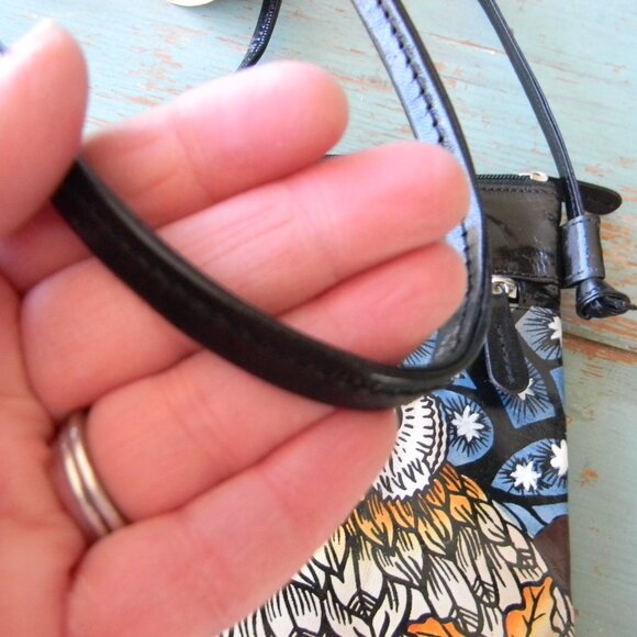 NWT SMALL BOHO PAINTED OWL LEATHER CROSSBODY BAG ARTISAN - Picture 6 of 9